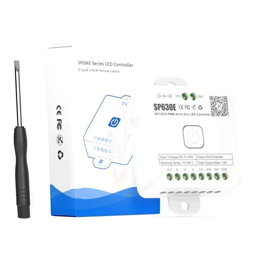 SEZO SP630E Music Bluetooth LED Controller 12-in-1 Support PWM COB 5050 Monochrome CCT RGB RGBW RGBCCT Or SPI TTL IC WS2811 WS2812B WS2813 WS2814 WS2815 SK6812 LB1934 LED Strip DC5V-24V