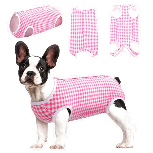 Kuoser Surgical Recovery Suit for Dogs Cats, Pet T-Shirt After Surgery Wear for Dogs, Dog Professional Recovery Suit Comfortable E Collar Alternative, Prevent Licking Onesies Pet Surgery Recovery Suit