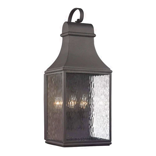 Elk Home 47073/3 Forged Jefferson 27'' High 3-Light Outdoor Sconce in Charcoal