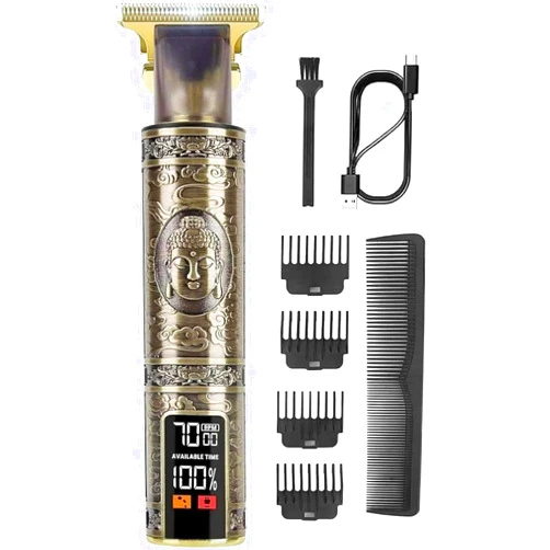 Asluco Hair Clipper for Men, Hair Trimmer Shaver with LCD Display, Professional Beard Trimmer Barber Clippers Cordless Detailer Trimmer, Bronze Gold