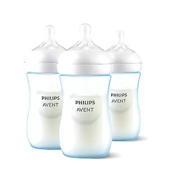 Philips AVENT Natural Baby Bottle with Natural Response Nipple, Blue, 9oz, 3pk, SCY903/23 Blue 3 Pack 9oz BOTTLE