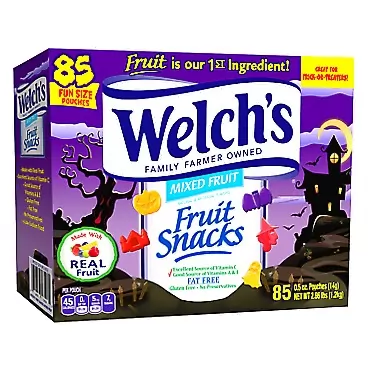 Welch’s Fruit Snacks Welch~'s Fruit Snacks 2 Set of 85 Count - Welch's Halloween Fun Size Fruit Snacks, 0.5 Ounce 1 Count (Pack of 2)
