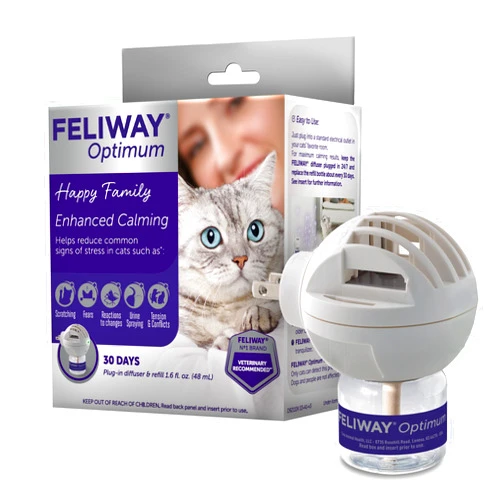 FELIWAY Optimum Cat, Enhanced Calming Pheromone Diffuser, 30 Day Starter Kit (48 mL)