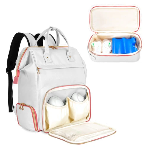 Damero Wearable Breast Pump Backpack with Cooler, Compatible with Elvie and Momcozy Breast Pump, Wearable Breast Pump Bag with Laptop Sleeve for Wearable Breast Pumps, Patent Pending