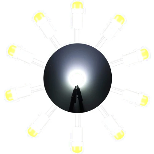 Alopee 10pcs T5 LED Bulbs Bright White 74 Bulb for 74 73 37ll 2721 2723 Car Instrument Cluster Door Light Air Conditioner Light 1SMD COB Chip DC 12V