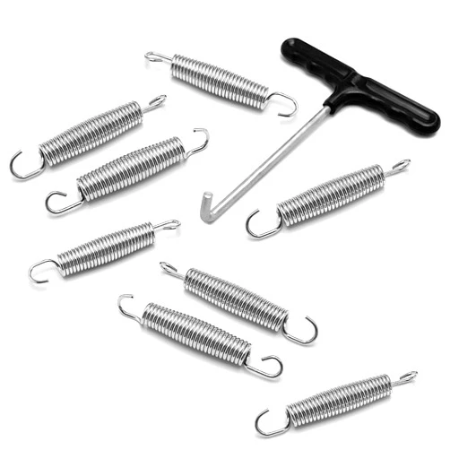 SNIRFAQM 5 Pieces Trampoline Springs 5.5 Inch Trampoline Accessories, Trampoline Spring Tool with T-Hooks Heavy Duty Stainless Steel Replacement Trampoline Parts