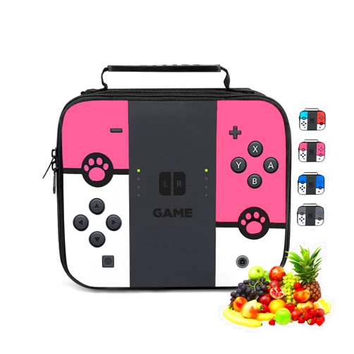 Jwsxcfd Lunch Bag Lunch Boxes Reusable Games Insulated Portable Lunch Box Unisex Leak proof Cooler Tote Bag (Pink)