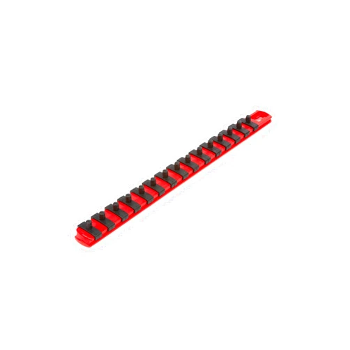 TEKTON 1/4 Inch Drive x 13 Inch Socket Rail, 15 Clips (Red) | OSR02115 | Made in USA