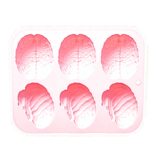 Ikasus Molds Creative Brain-Shaped Resin Molds in-Stock Cake Mold Modern Minimalist Design (Pink)
