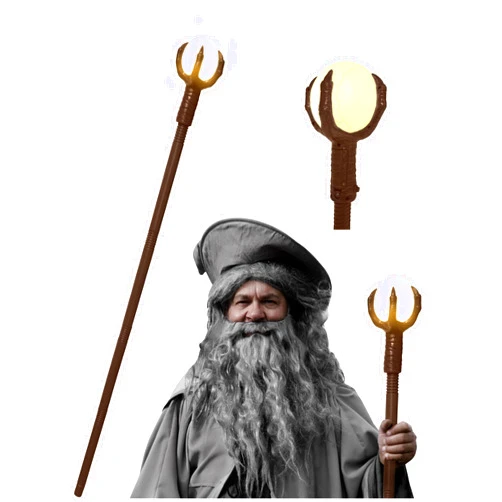 Nicky Bigs Novelties Warlock Light Up Wizard Staff Wand Walking Stick Dragon Claw Crystal Ball Orb Costume Accessory Prop