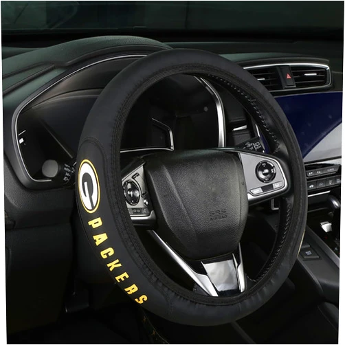 LVIFPB for Packers Steering Wheel Cover, Universal Size Fit 14-15 Inch Steering Wheel Accessories, GDS-BZG