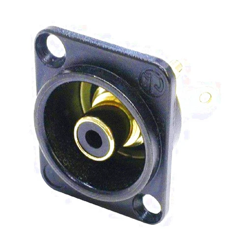Neutrik Brand Neutrik NF2D-B-0 RCA Black Panel Mount Jack with Black Isolation Washer