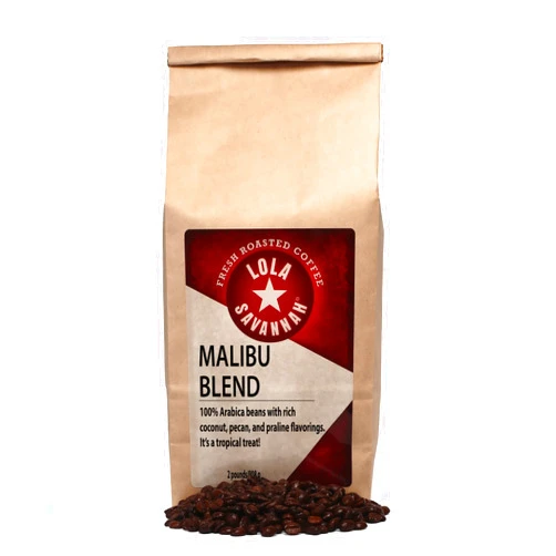 Lola Savannah Malibu Blend Whole Bean Caffeinated Coffee, 2lb, 1 Pack