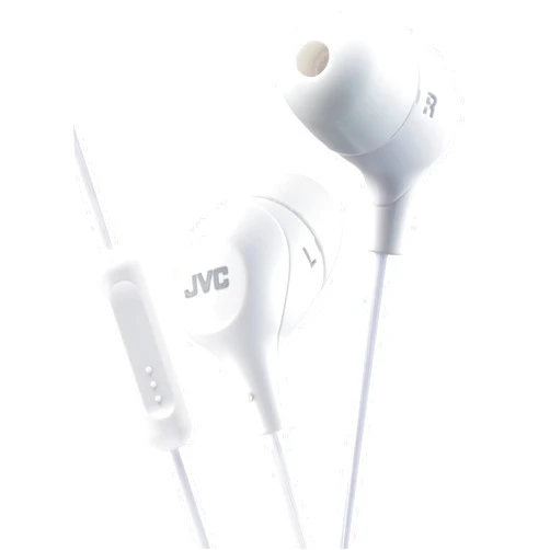 JVC Memory Foam Earbud Marshmallow Memory Foam Earbud with Mic White (HAFX38MW)