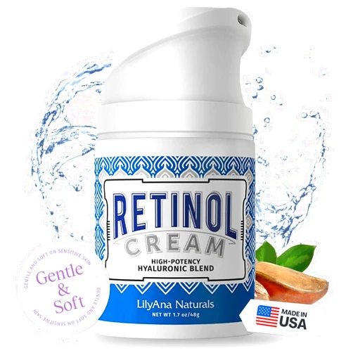 LilyAna Naturals Retinol Cream - Made in USA, Anti Aging Moisturizer for Face and Neck,Wrinkle, Retinol Complex - 1.7oz