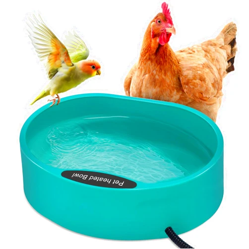 GHWMYD Heated Water Bowl for Chicken, Large Capacity 125OZ Poultry Water Heater for Hens Turkey Goose Duck Pigeon Poultry Birds Drinker in Winter, Chicken Coop Accessories No More Frozen Food Water