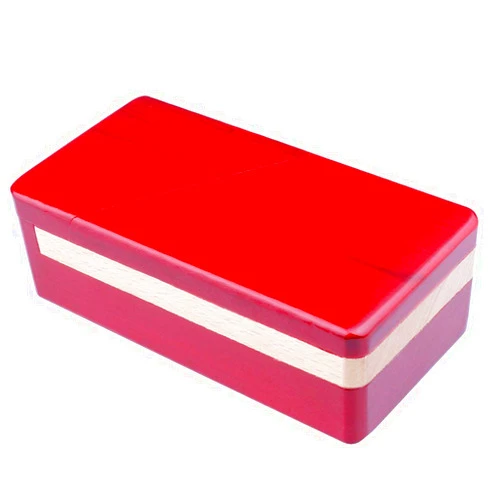 DC-BEAUTIFUL Impossible Box Puzzle Master Secret Opening Box Wooden Red Magic Box with Secret Drawer Mysterious Gift Box Puzzle