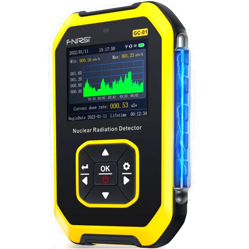FNIRSI Geiger Counter Nuclear Radiation Detector - FNIRSI Radiation Dosimeter with LCD Display, Portable Handheld Beta Gamma X-ray Rechargeable Radiation Monitor Meter, 5 Dosage Units Switched