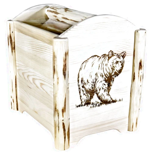 212 Main Montana Collection Magazine Rack with Laser Engraved Bear Design