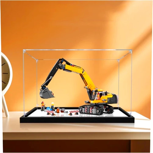 FEIFANBOYANG Acrylic Display Case, for Lego 60420 Excavator Model ，Dustproof Transparent Collections Display Case. (Display Box only) (2mm Mirror)