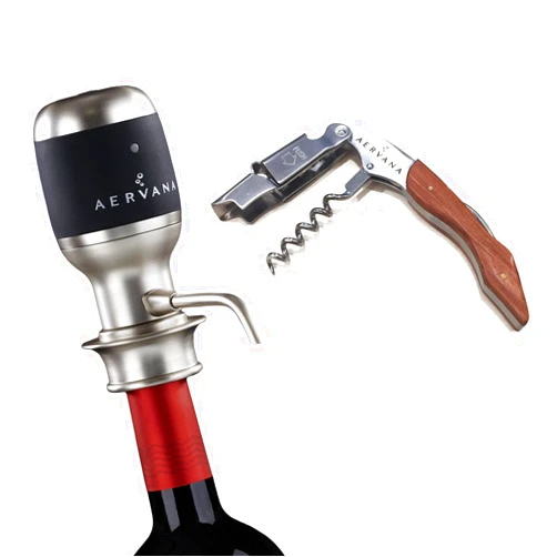 Aervana Bundle - 2 items: Aervana Original: Electric Wine Aerator and Pourer - Air Decanter - Personal Wine Tap for Red and White Wine 750ml and 1.5l with Aervana Branded Waiter's Corkscrew