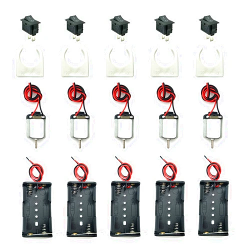 EUDAX 5 set Rectangular DC Motor Mini Electric Motor 1.5-3V 24000RPM with 9.8