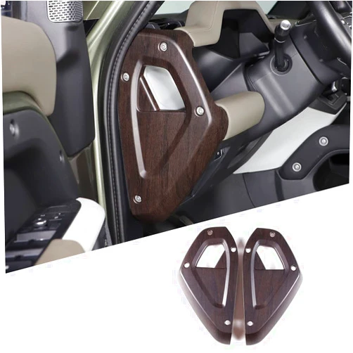 TINKI 2pcs Various Styles Complete Dashboard Cover Compatible for Land Rover Defender 110 2020 2021 2022 2023 Side Instrument Panel Trim Interior Accessories (ABS Plastic, Oak Texture)