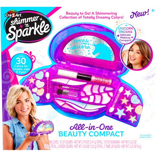 Cra-Z-Art Shimmer ‘n Sparkle All in One Beauty Compact Real Kids Makeup Kit