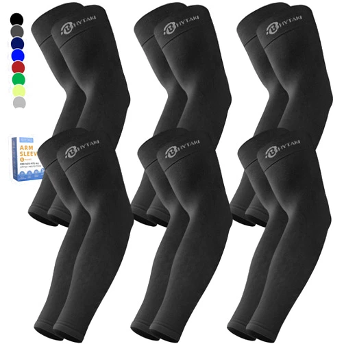 BHYTAKI Cooling Compression Arm Sleeves for Men Women,UPF50 UV Sun Protection Sleeves for Work Sport Tattoo Cover Up