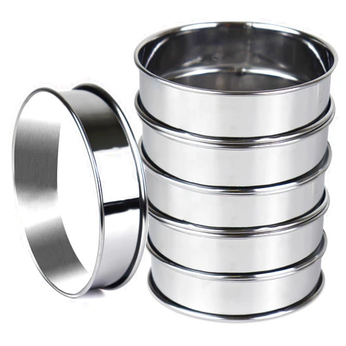 AIDOIT 6pcs English Muffin Rings, 4 Inch Double Rolled Stainless Steel Crumpet Rings Tart Rings Cookie Rings Cake Rings Pastry Baking Rings Molds for Muffin Crumpet Fry Eggs