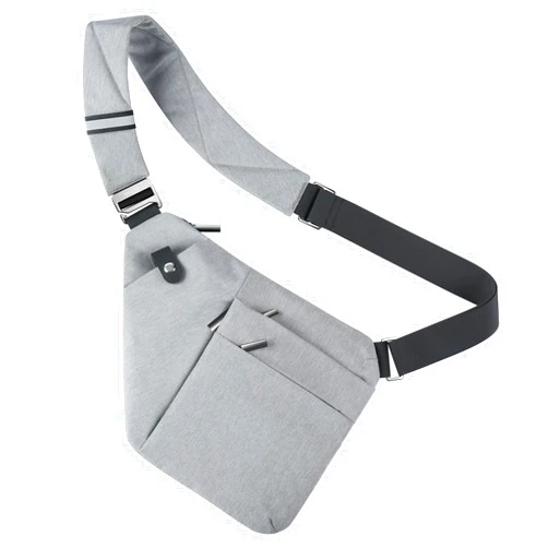 VADOO Anti-theft Crossbody Bag for Men and Women, RFID Blocking Bag Slim Sling Bag Lightweight Shoulder Chest Bag for Travel Sport, Gray 2.0