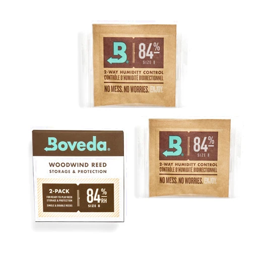 Boveda 84% Two-Way Humidity Control Packs for Woodwind Reeds – Size 8 – 2 Pack – Moisture Absorbers – Protects Against Drying & Spliting – Individually Wrapped Reed Humidifiers for Day-of Performance