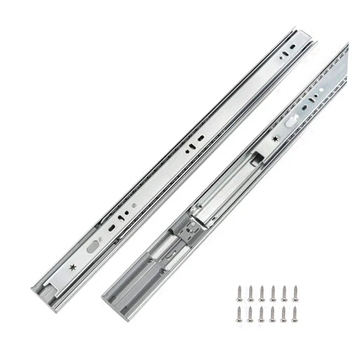 LONTAN 2 Pairs 18 Inch Side/Rear Mount Soft Close Drawer Slides Full Extension 3 FOLD Drawer Glides - 4502S3-18 Drawer Slides Bottom Mount Heavy Duty 100 LB Drawer Runners