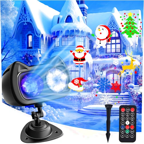 YOYONACY Christmas Projector Lights Outdoor - Holiday Projector Lights Outdoor Waterproof with 72 HD Patterns,3D Ocean Wave, Multicolor Night Light with Remote Timer for Christmas Decorations