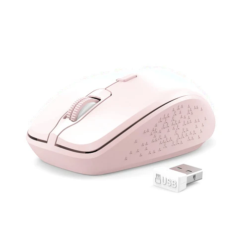 BreSii Wireless Mouse Dual-Mode Bluetooth 5.0/3.0 Wireless 2.4G Computer Mouse Optical Silent Mice with USB Receiver 3 Adjustable DPI for MacBook Laptop Notebook PC Tablet (Pink)