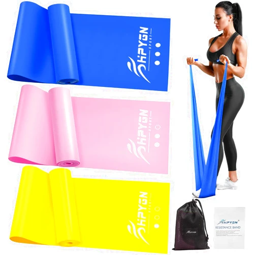 HPYGN Resistance Bands, Exercise Bands, Physical Therapy Bands for Strength Training, Yoga, Pilates, Stretching, Stretch Elastic Band with Different Strengths, Workout Bands for Home Gym