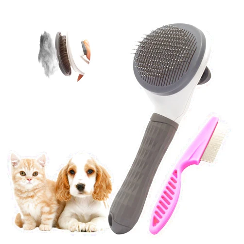 WEYANG Self Cleaning Slicker Brush for Dogs and Cats, Pet Grooming Brush, Pet Hair Brush for Removes Tangles Hair and Loose Undercoat,for all Dogs and Cats