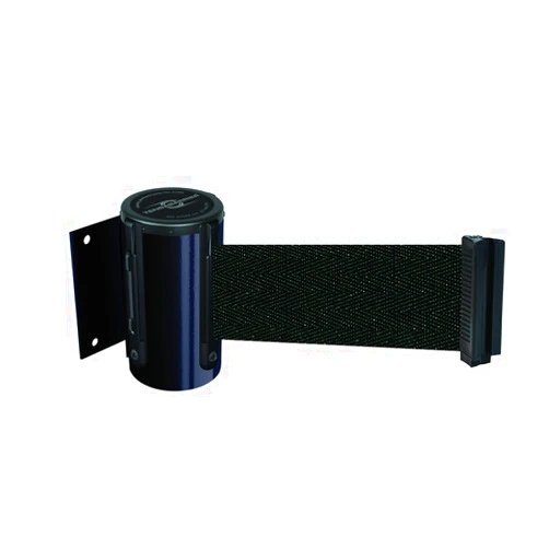 Tensabarrier 896-STD-33-STD-NO-B9X-C - Wall Mount Standard Mount Black Standard 7.5' No Custom Black Webbing Standard Belt End