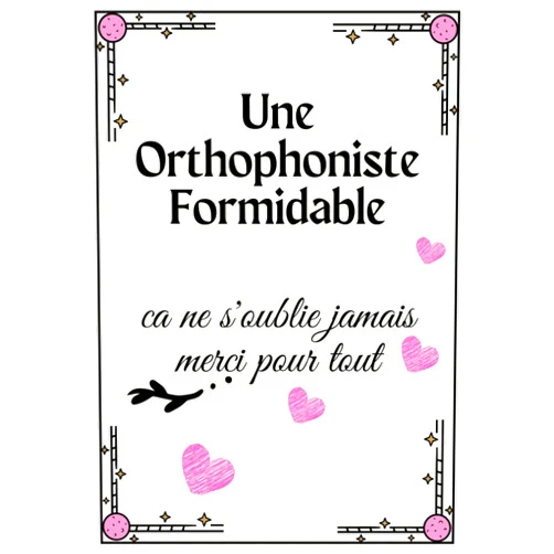 Dani DH Une Orthophoniste Formidable.ca ne s'oublie jamais merci pour tout: Carnet de Notes | Cadeau Original D’anniversaire, Noël ou Appréciation Pour Orthophoniste, Femme, Amie et Collègue (French Edition)