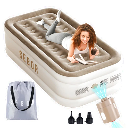 Sebor Air Mattress Twin with Built in Pump, 18
