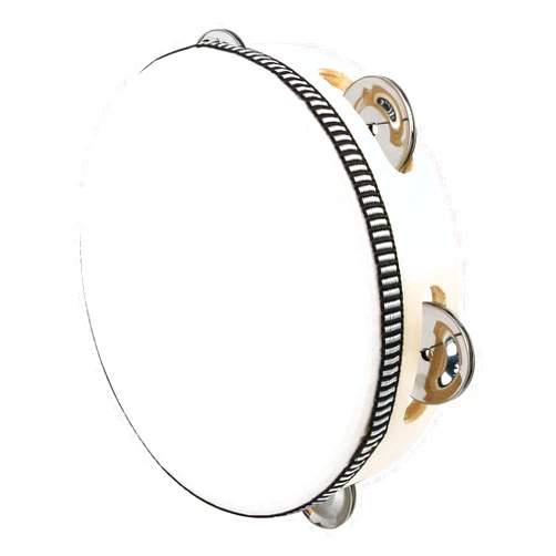 Dreokee Tambourines for Adults, 6 inch Wooden Hand Held Drum Bell Tamborine with Birch Metal Jingles Single Row Percussion Musical Instruments Hand Tambourine for Church, KTV, Party, Game