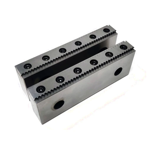 Mechforce Professional CNC Milling Steel Vise Hard Jaw, 6” Wide, Serrated with 0.100” Replaceable Step