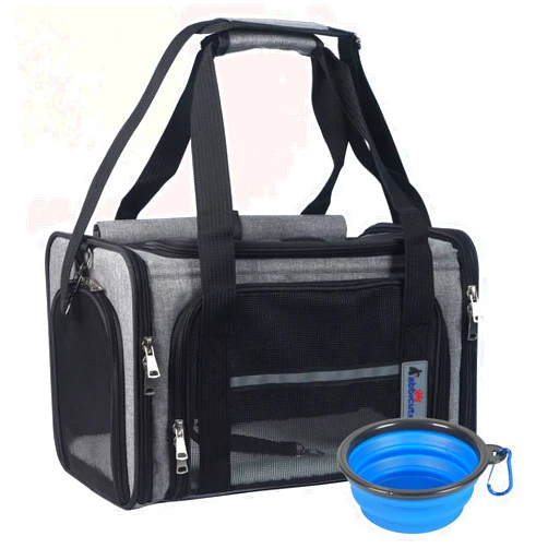 RABBICUTE Pet Dog Cat Carrier Bag for Medium Small Dog Cat with Washable Cozy Bed Locking Safety Zipper Shoulder Strap Airline Approved Pet Carrier Portable Collapsible Puppy Carrier Escape Proof