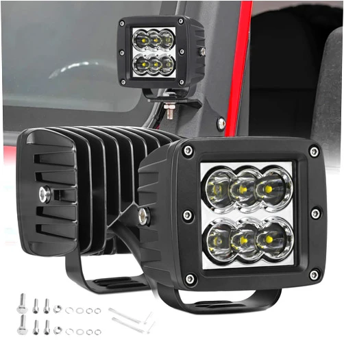 NIWAKER POWERSPORTS LED Cubes, Niwaker 2Pcs 3'' LED Light Pods CREE 120W Off Road Driving Lights LED Pods CREE LED Work Lights Spot LED Ditch Lights Waterproof Fog Lamps for Truck Pickup UTV ATV Off Road Boat