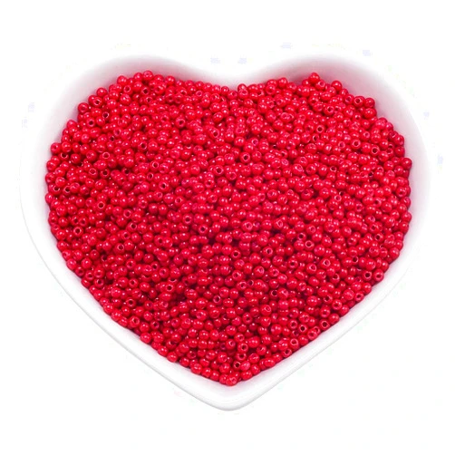 FINGERINSPIRE 11200pcs 12/0 Glass Seed Beads Opaque Color (Ruby) Loose Beads 2mm Pony Beads for DIY Craft Bracelet Necklace Jewelry Making(6OZ)