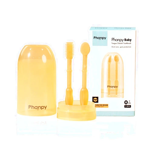 Phanpy Baby Toothbrush, Silicone Baby Tongue Cleaner Newborn, Infant Toothbrush 0-6 Months and 6 to 12 Months, Baby First Toothbrush, Oral Cleaner, Baby Mouth Cleaner