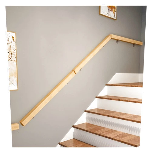 HWFF Square Against The Wall Handrail for Stairs, Wood Indoor Apartments Corridor Anti-Skid Wall Grab Handles, Staircase Banister for Elderly/Disables (Size : 0.5m(1.6ft))