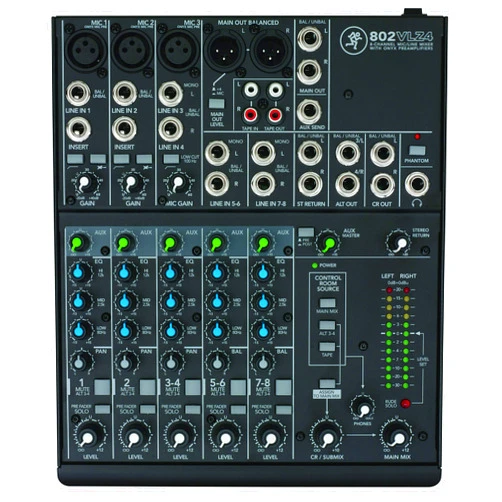 Mackie 802VLZ4, 8-Channel Mixer with Onyx Mic Preamps, Auxiliary Connectivity, and XLR Output Connector