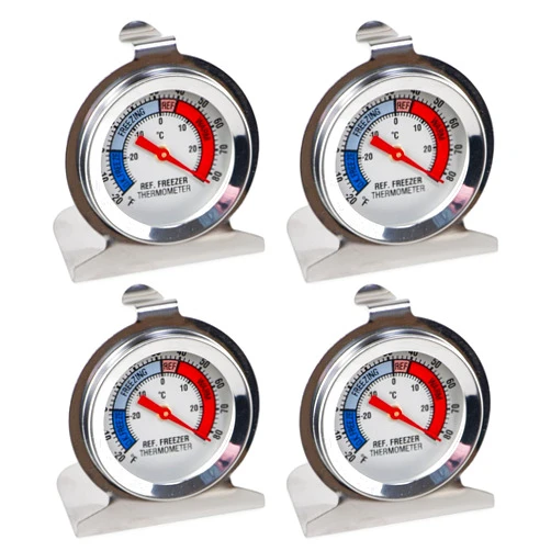 Siktorrwd 4 Pack Refrigerator Freezer Thermometer, Large Dial Analog Thermometer for Fridge Freezer Cooler
