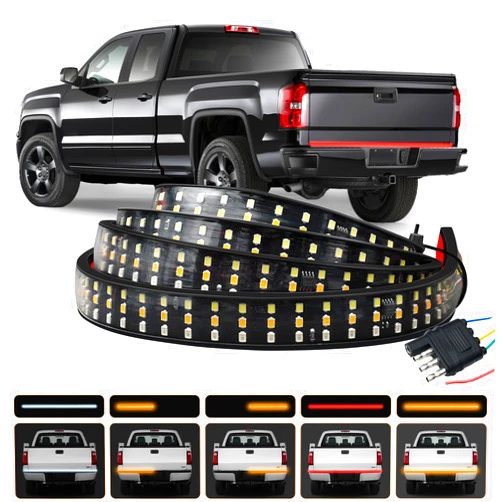 NIGHTEYE 60 Inch Truck Tailgate Light Bar, 432PCS LED Brake Light Strip Waterproof Turn Signal Strobe DRL Lights LED Tailgate Light Strip for Truck Pickup Accessories